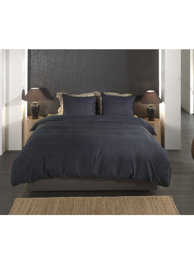 Heckett & Lane Dekbedovertrek Franela Blauw - Flanel