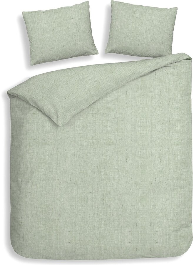 Flanel Dekbedovertrek Uni Groen