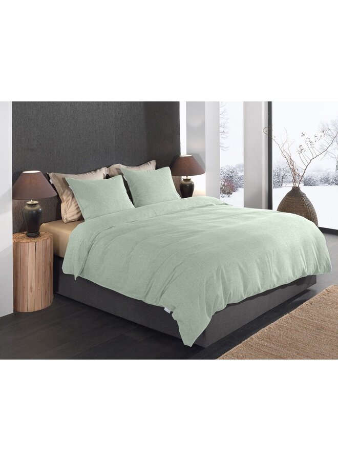 Heckett & Lane Dekbedovertrek Franela Licht Groen - Flanel