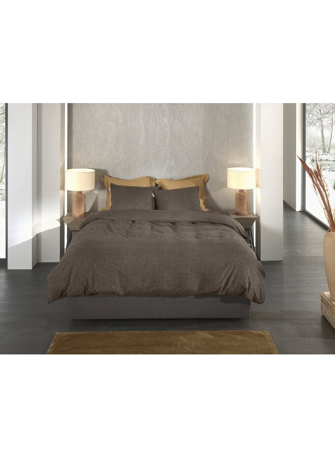 Heckett & Lane Dekbedovertrek Franela Bruin - Flanel