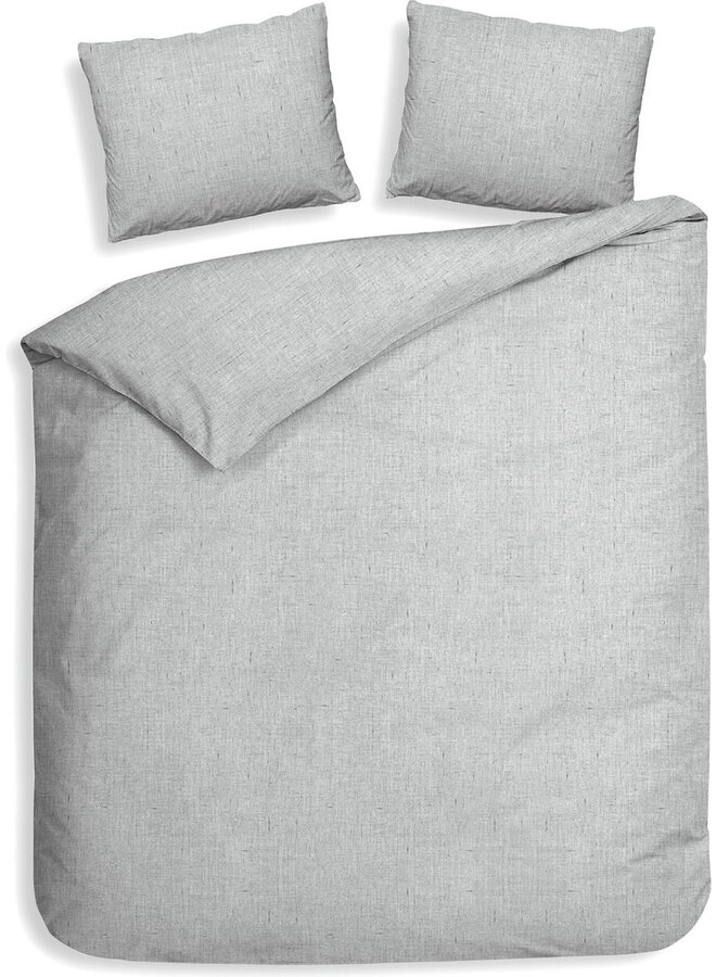 Flanel Dekbedovertrek Uni Grijs