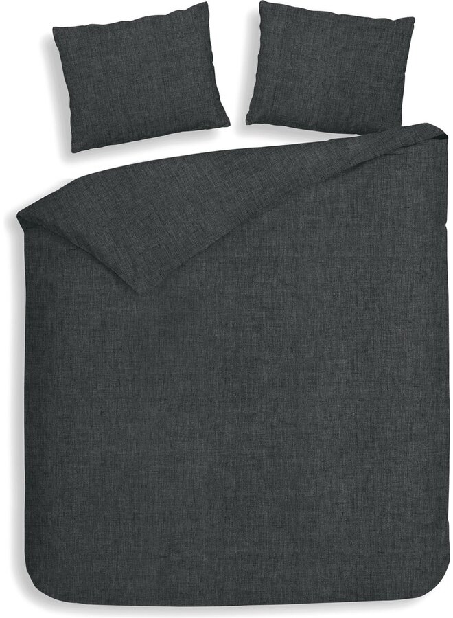 Heckett & Lane Dekbedovertrek Franela Antraciet - Flanel