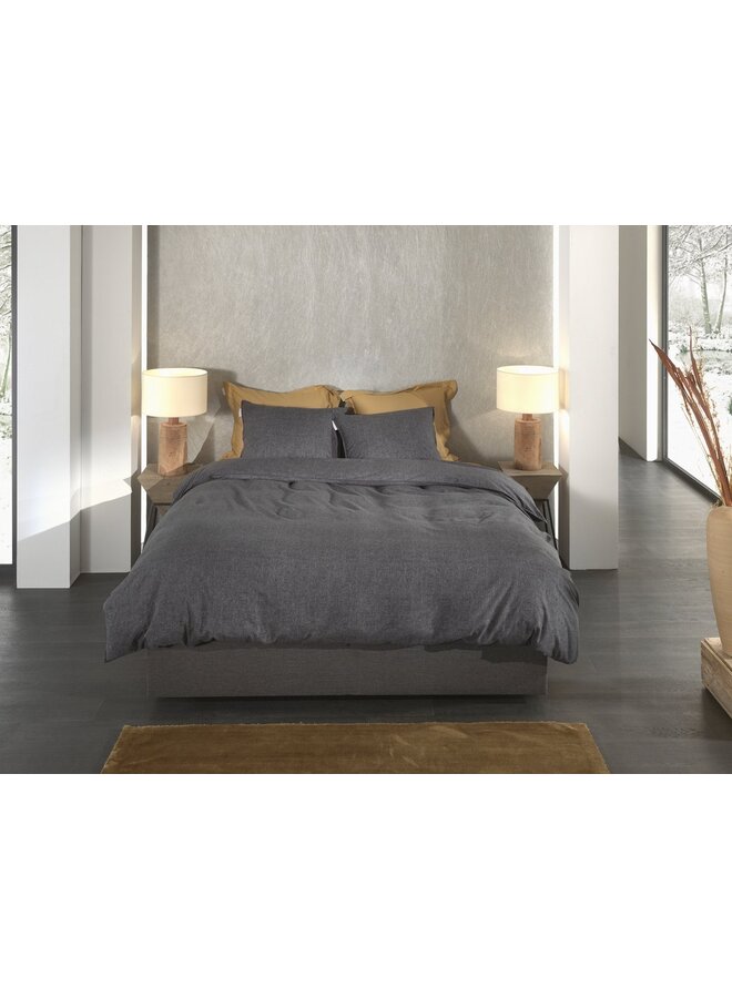 Heckett & Lane Dekbedovertrek Franela Antraciet - Flanel