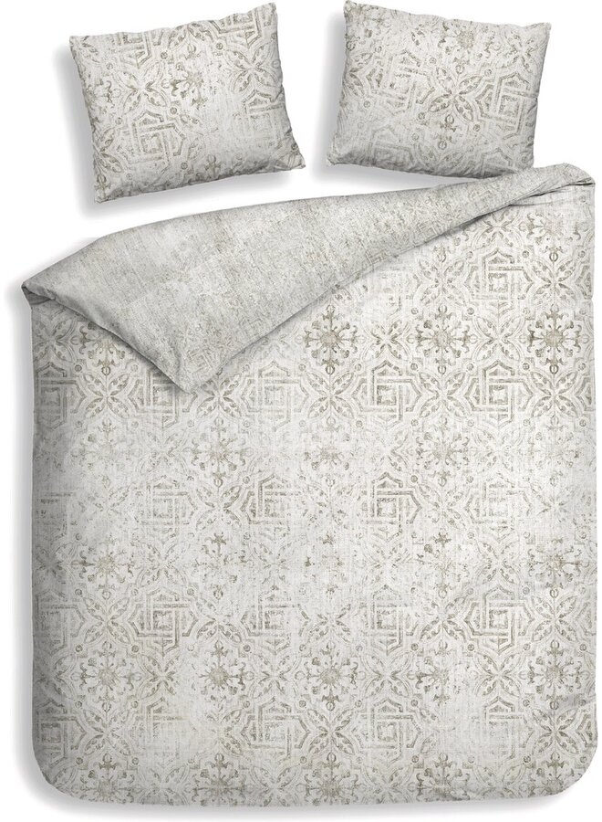 Heckett & Lane Dekbedovertrek Emeralda Beige - Clip Sheared Katoen