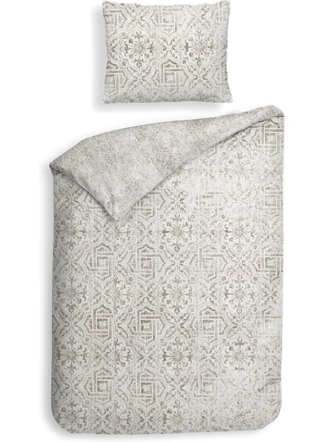 Heckett & Lane Dekbedovertrek Emeralda Beige - Clip Sheared Katoen