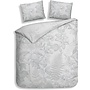 Heckett & Lane Dekbedovertrek Freyr Grijs - Dobby Katoen