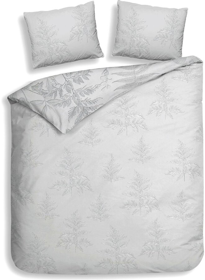 Heckett & Lane Dekbedovertrek Freyr Grijs - Dobby Katoen