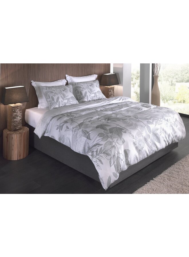 Heckett & Lane Dekbedovertrek Freyr Grijs - Dobby Katoen