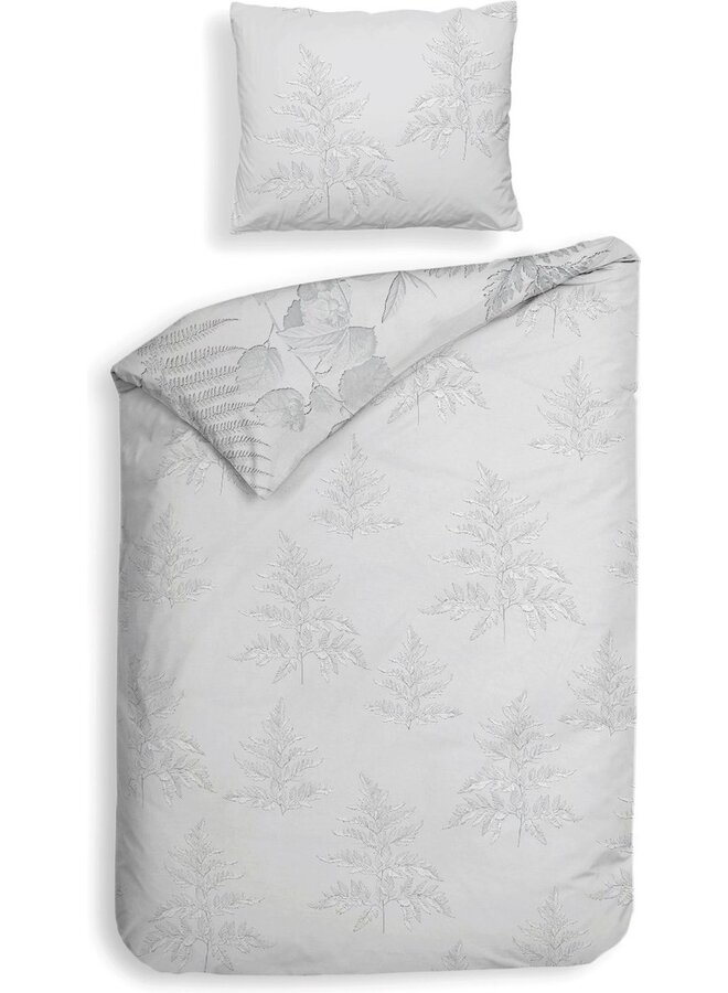 Heckett & Lane Dekbedovertrek Freyr Grijs - Dobby Katoen