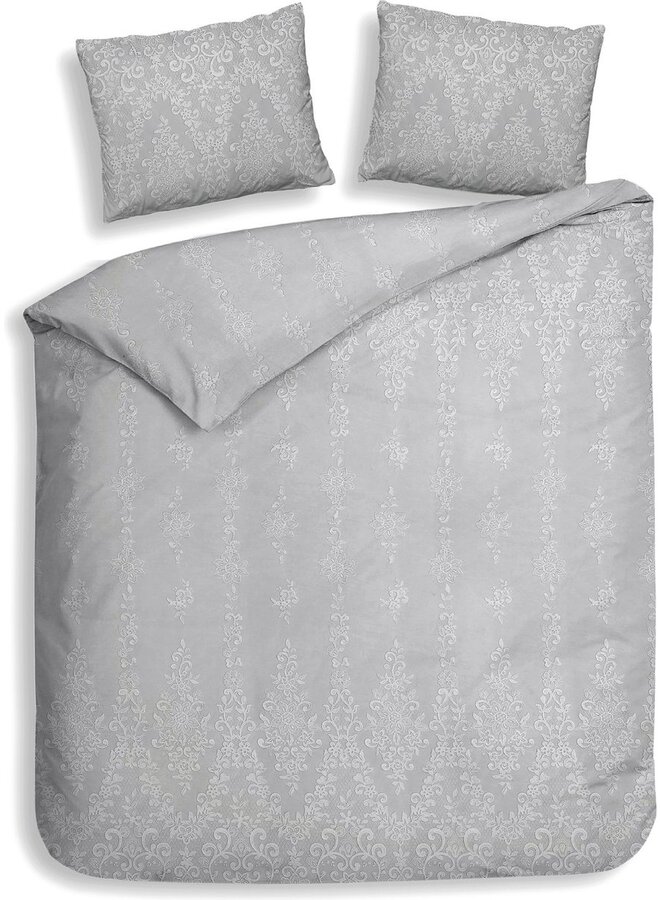 Dekbedovertrek Lacey Grijs - Dobby Katoen PL3