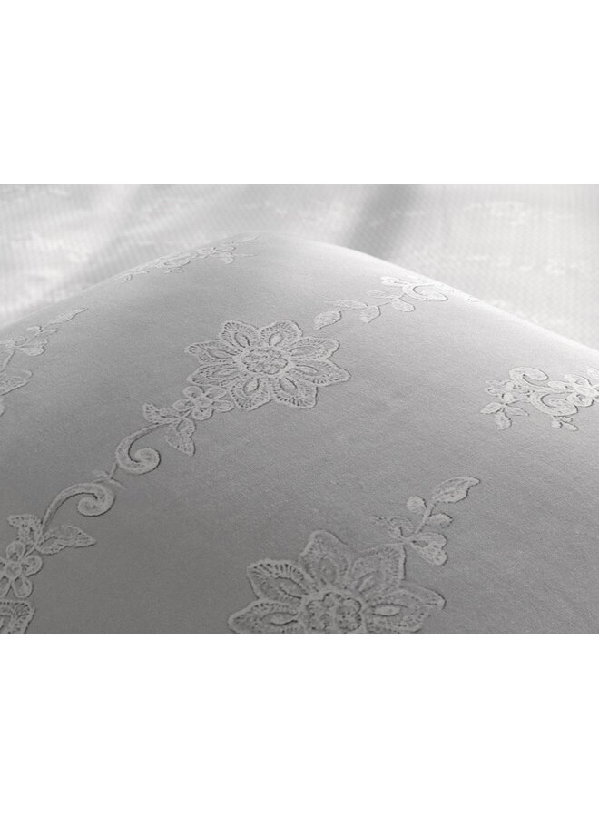 Heckett & Lane Dekbedovertrek Lacey Grijs - Dobby Katoen