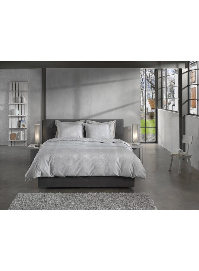 Heckett & Lane Dekbedovertrek Lacey Grijs - Dobby Katoen