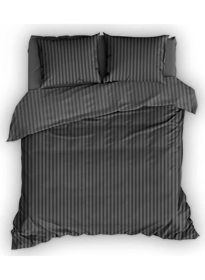 Dekbedovertrek Hotel Linnen Antraciet - Katoensatijn