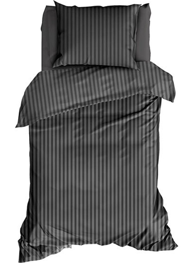 Satin d'Or Dekbedovertrek Hotel Linnen Antraciet - Katoensatijn