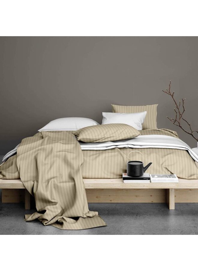 Satin d'Or Dekbedovertrek Hotel Linnen Zand - Katoensatijn