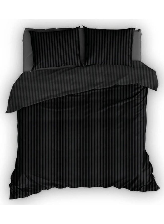 Satin d'Or Dekbedovertrek Hotel Linnen Zwart - Katoensatijn