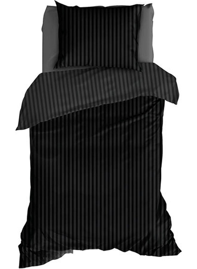 Satin d'Or Dekbedovertrek Hotel Linnen Zwart - Katoensatijn