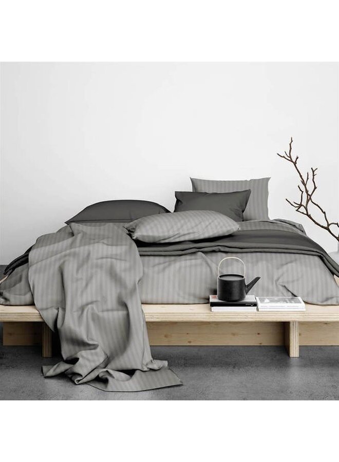 Satin d'Or Dekbedovertrek Hotel Linnen Grijs - Katoensatijn