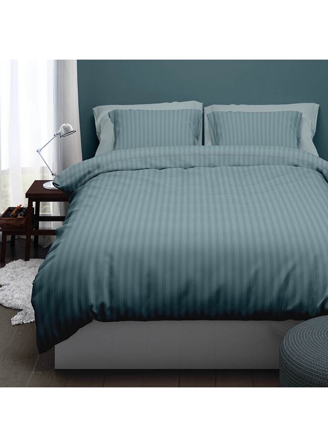 Satin d'Or Dekbedovertrek Hotel Linnen Blauw - Katoensatijn