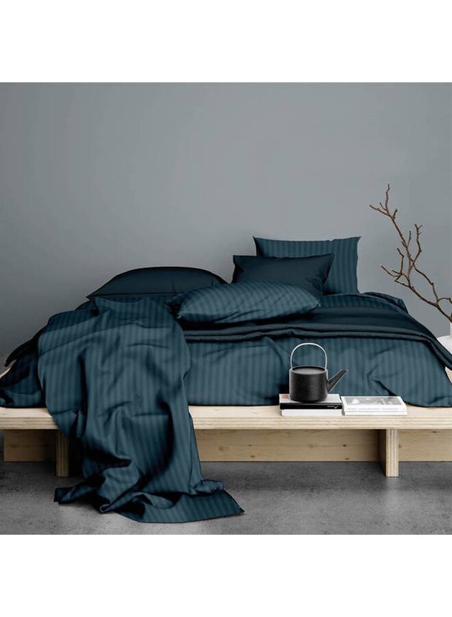 Satin d'Or Dekbedovertrek Hotel Linnen Teal - Katoensatijn