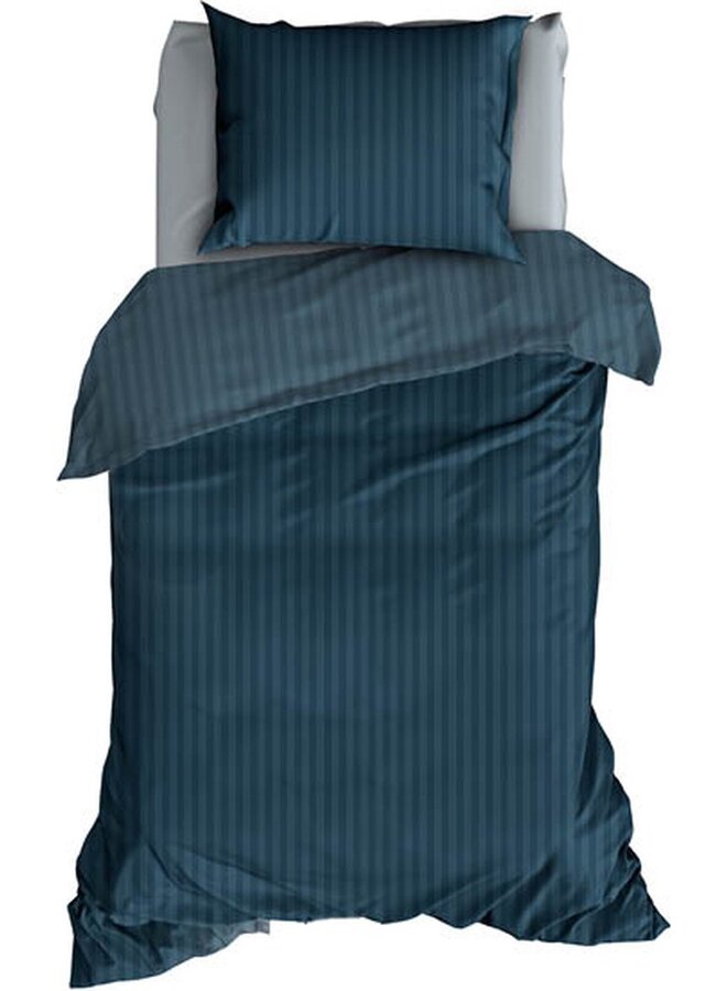Satin d'Or Dekbedovertrek Hotel Linnen Teal - Katoensatijn