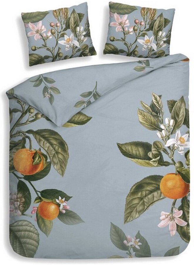 Heckett & Lane Katoen/satijn Dekbedovertrek Blauw