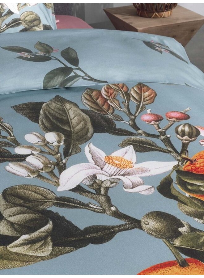 Heckett & Lane Dekbedovertrek Palmira Blauw - Katoensatijn