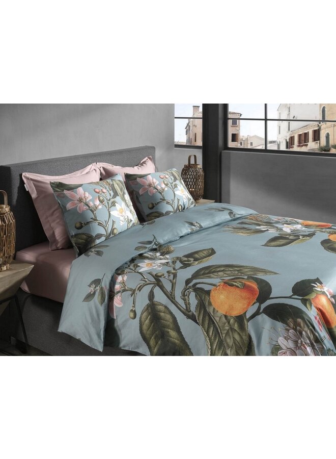 Heckett & Lane Katoen/satijn Dekbedovertrek Blauw