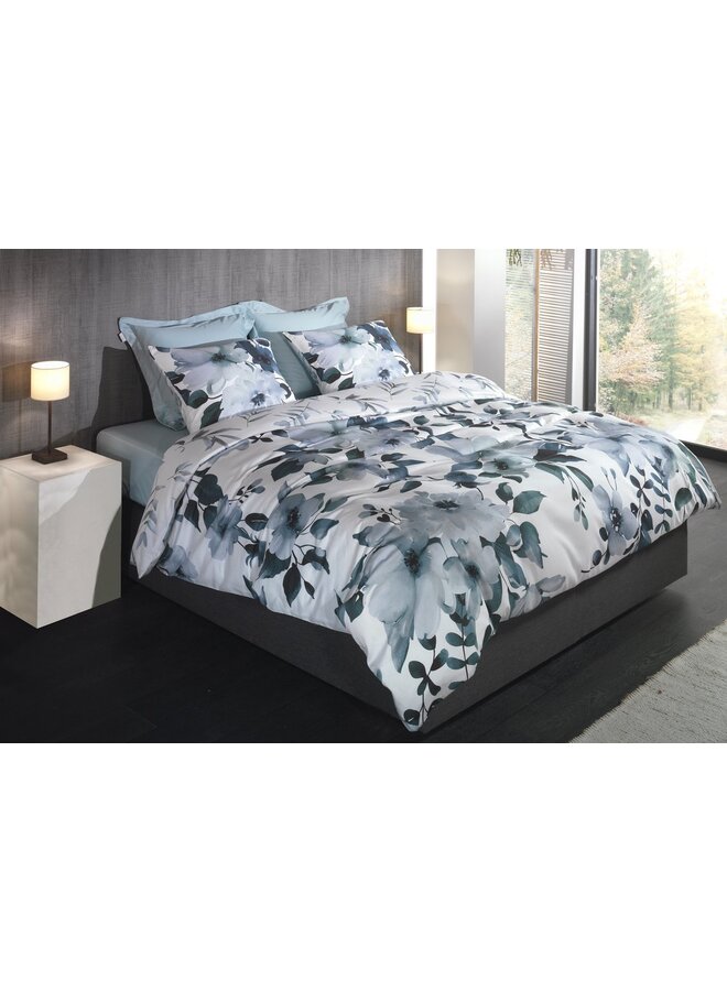 Heckett & Lane Dekbedovertrek Kristoffer Blauw - Katoensatijn