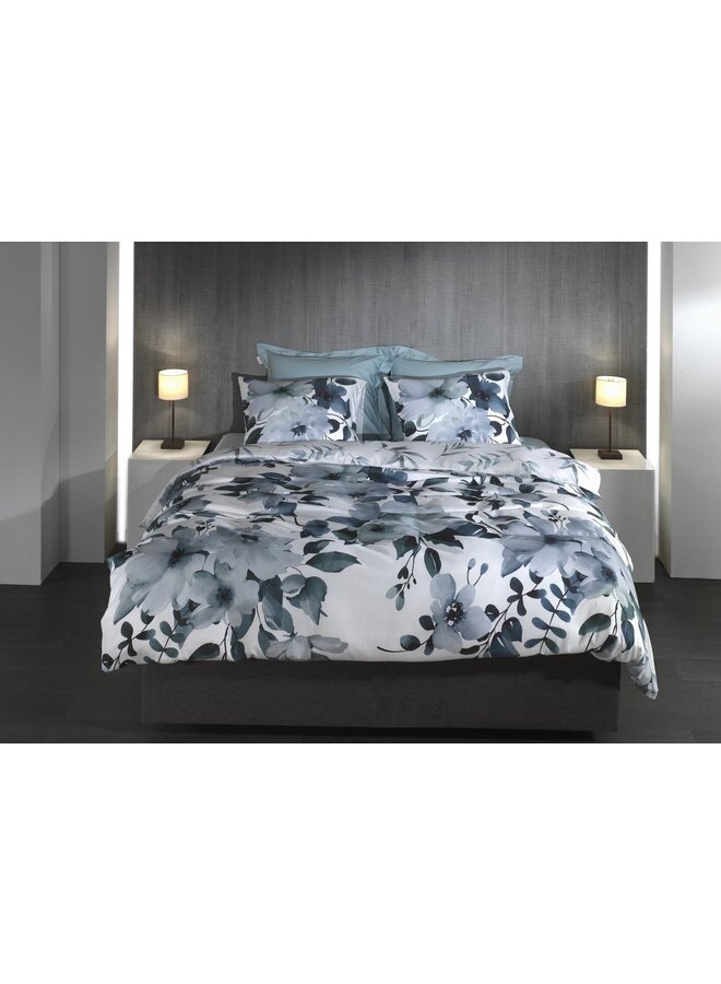 Heckett & Lane Dekbedovertrek Kristoffer Blauw - Katoensatijn