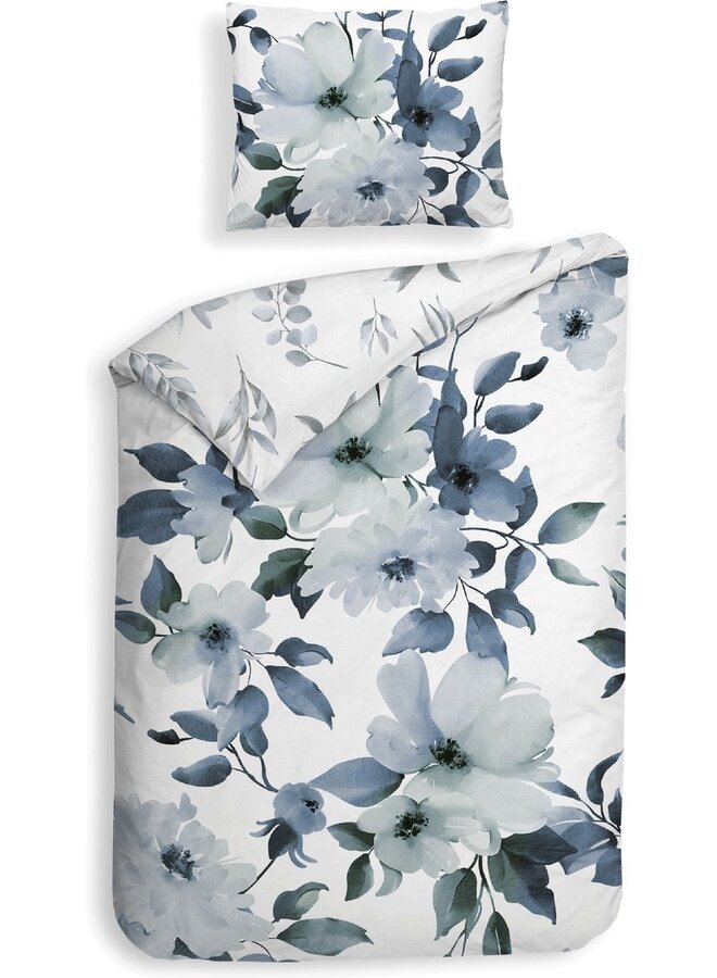 Heckett & Lane Dekbedovertrek Kristoffer Blauw - Katoensatijn