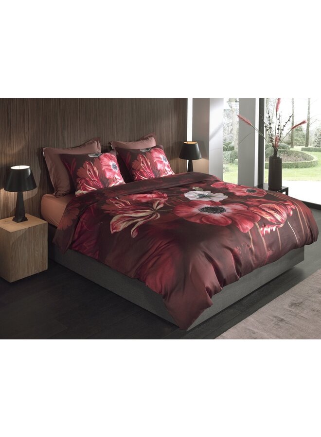 Heckett & Lane Dekbedovertrek Niall Rood - Katoensatijn