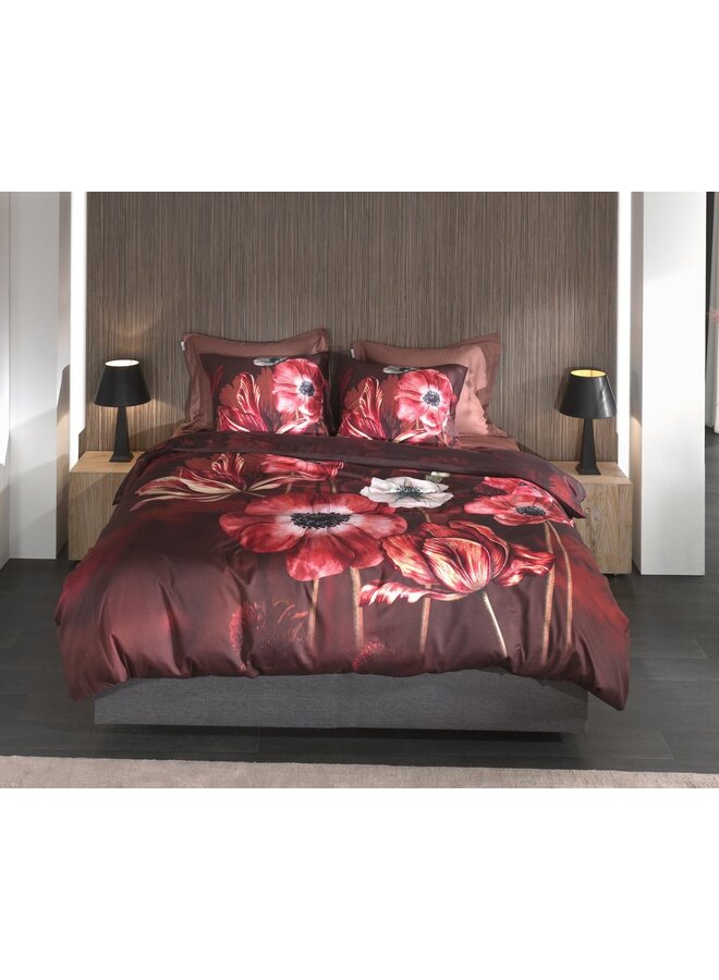 Heckett & Lane Dekbedovertrek Niall Rood - Katoensatijn