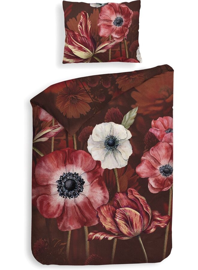 Heckett & Lane Dekbedovertrek Niall Rood - Katoensatijn