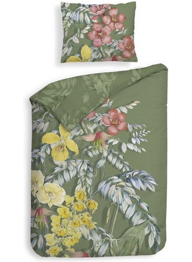 Heckett & Lane Dekbedovertrek Jean Groen - Katoensatijn