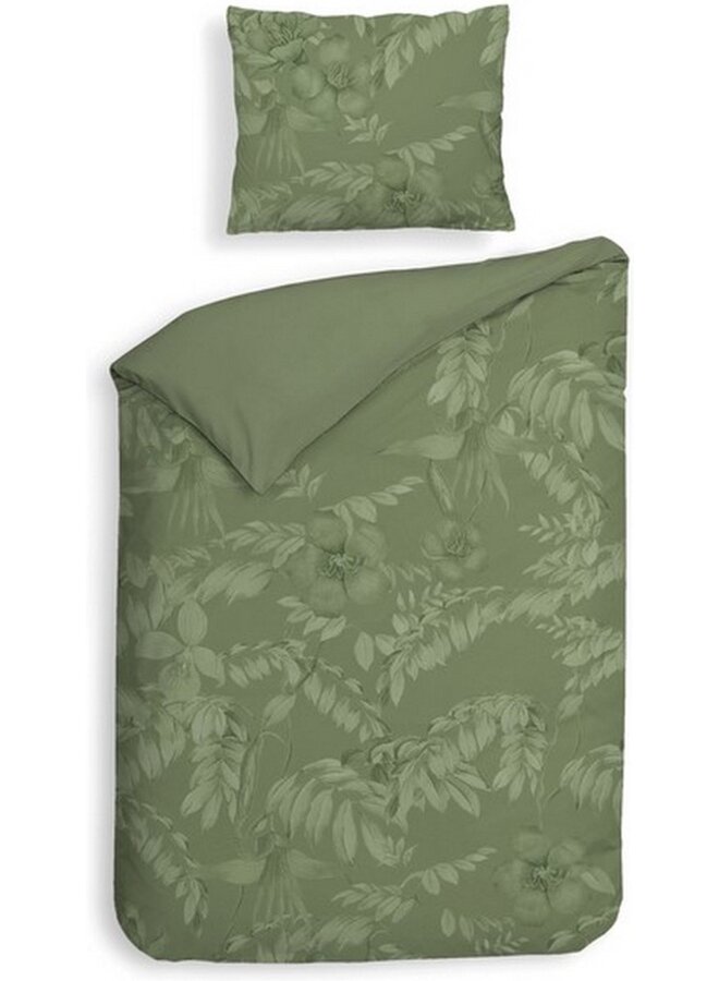 Heckett & Lane Dekbedovertrek Jean Groen - Katoensatijn