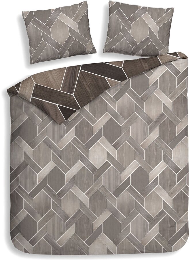 Heckett & Lane Dekbedovertrek Murdock Bruin - Katoensatijn