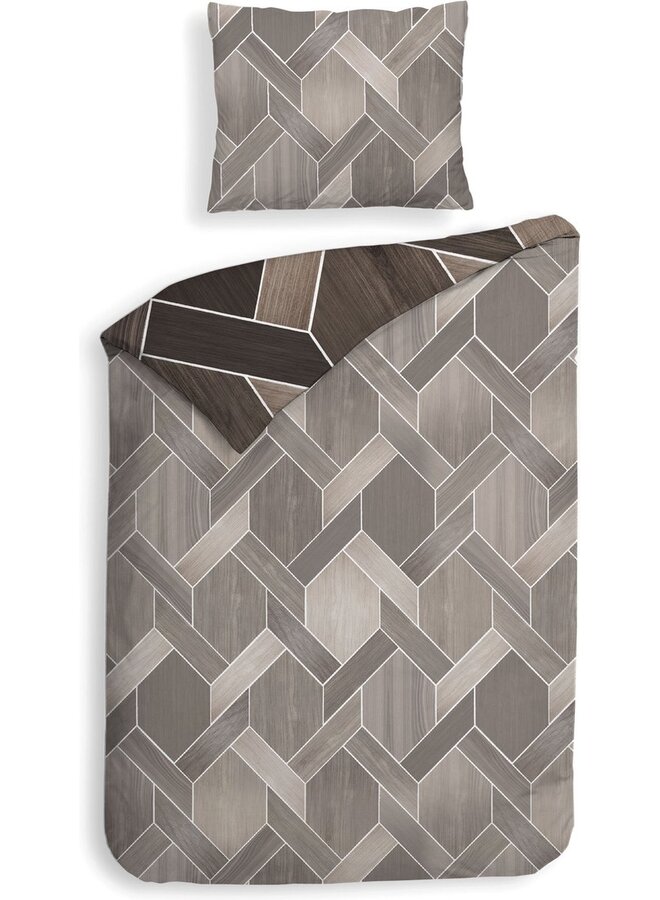 Heckett & Lane Dekbedovertrek Murdock Bruin - Katoensatijn