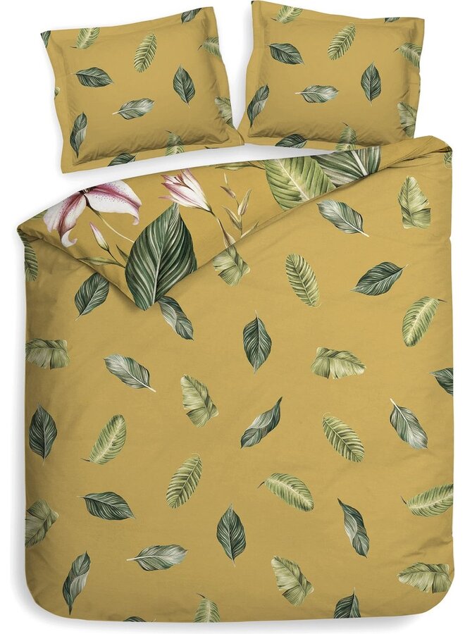 Heckett & Lane Dekbedovertrek Lilie Geel - Katoensatijn