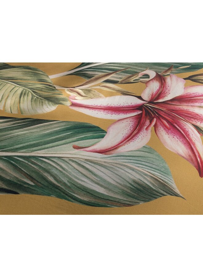 Heckett & Lane Dekbedovertrek Lilie Geel - Katoensatijn