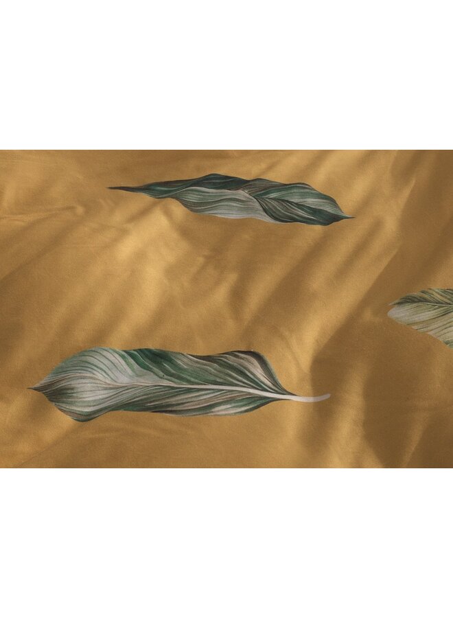 Heckett & Lane Dekbedovertrek Lilie Geel - Katoensatijn