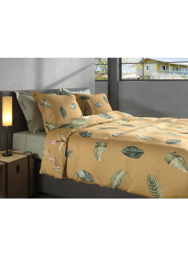 Heckett & Lane Dekbedovertrek Lilie Geel - Katoensatijn