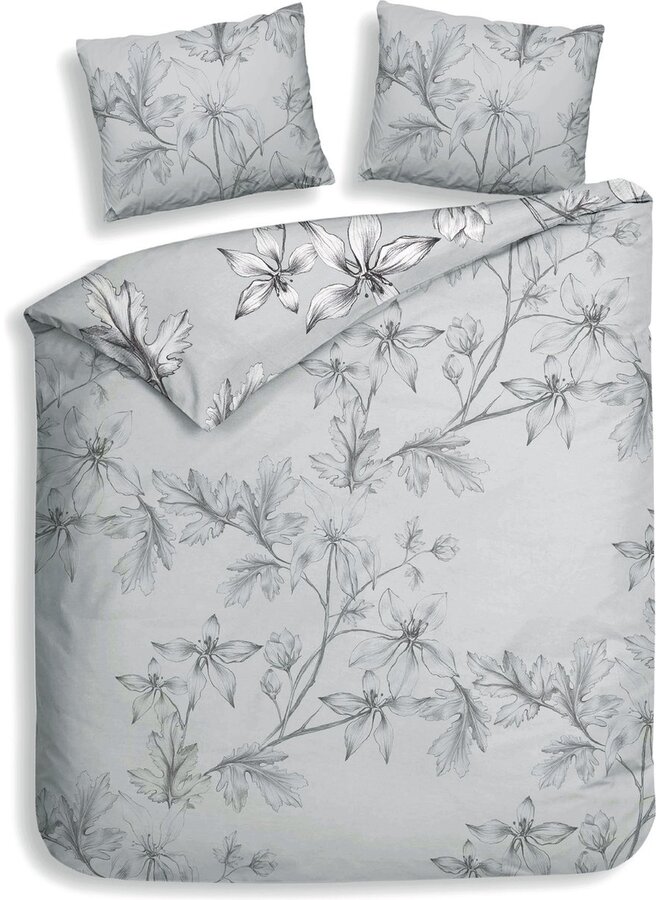 Heckett & Lane Katoen/satijn Dekbedovertrek Grijs
