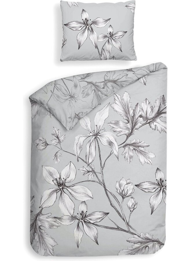 Heckett & Lane Dekbedovertrek Ketill Grijs - Katoensatijn