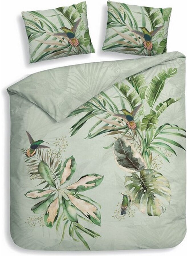 Heckett & Lane Dekbedovertrek Ciunglia Groen - Katoensatijn