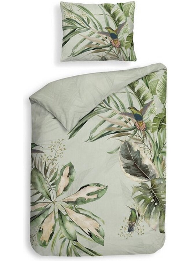 Heckett & Lane Dekbedovertrek Ciunglia Groen - Katoensatijn