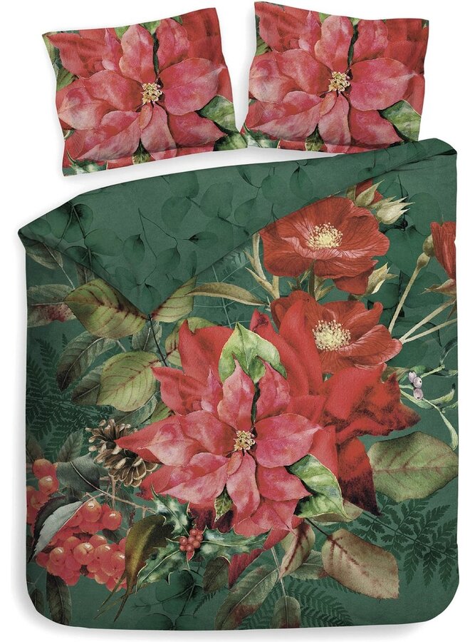 Dekbedovertrek Castor Groen - Katoensatijn