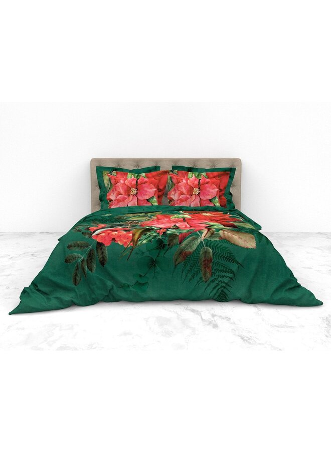 Heckett & Lane Dekbedovertrek Castor Groen - Katoensatijn