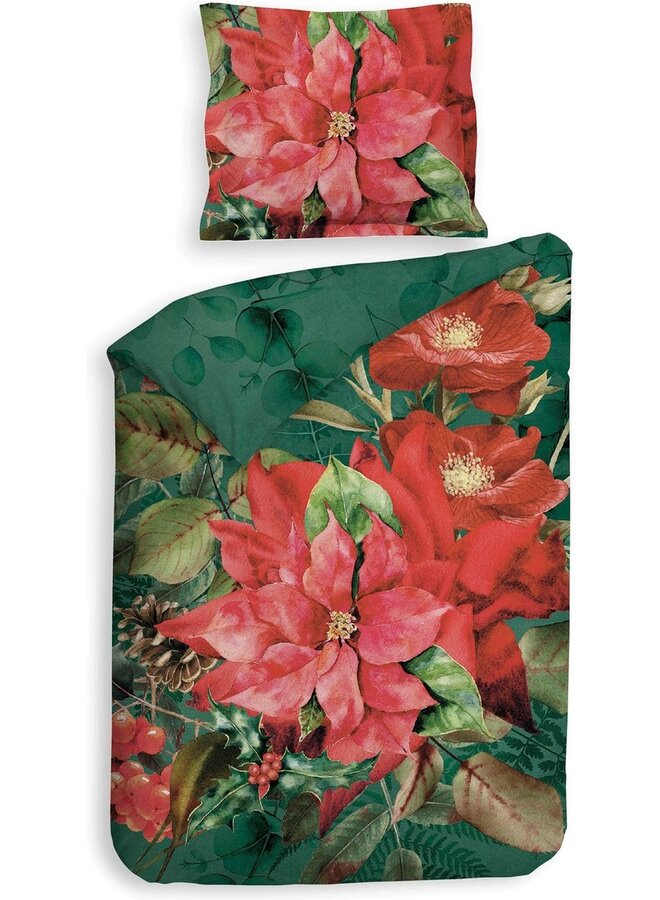 Heckett & Lane Dekbedovertrek Castor Groen - Katoensatijn