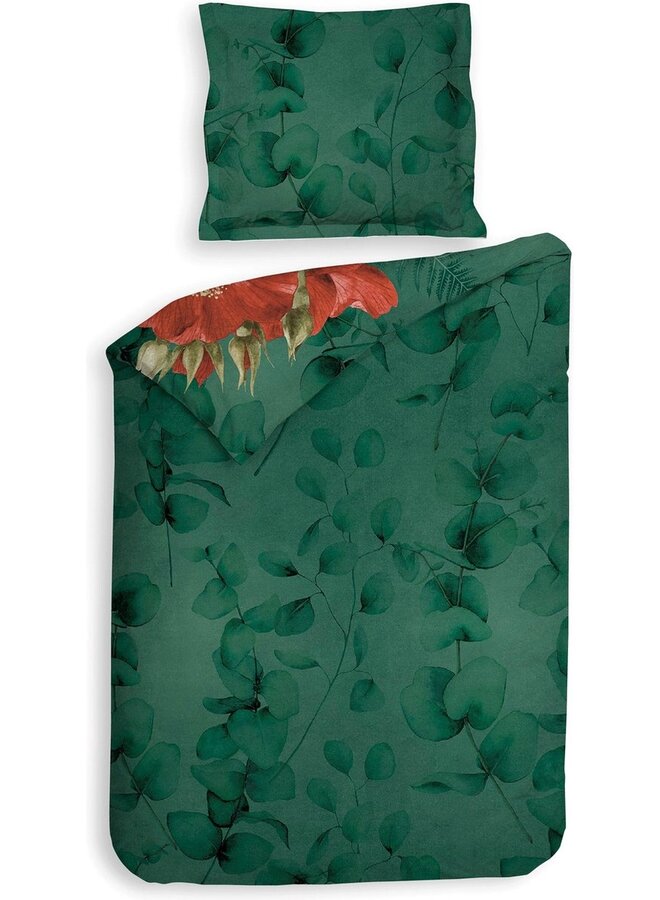 Heckett & Lane Dekbedovertrek Castor Groen - Katoensatijn